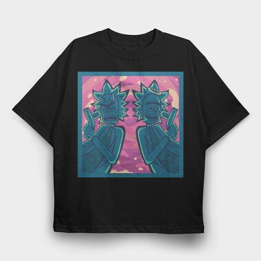Rick And Morty Guns, Tricou Oversize Barbati (Unisex)