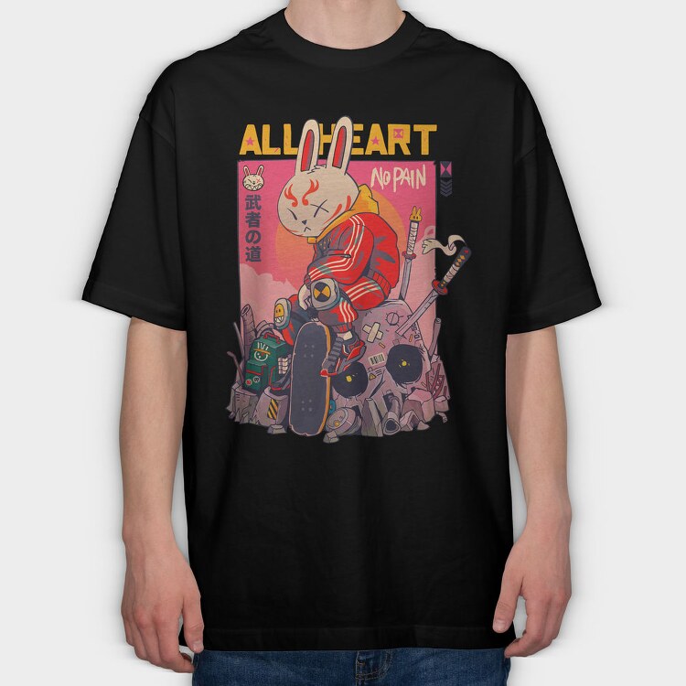 Bunny Warrior Vibes, Tricou Oversize Barbati (Unisex)