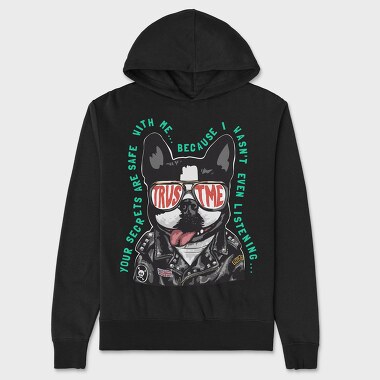 Doggy Cool Biker, Hanorac Oversize Barbati (Unisex)
