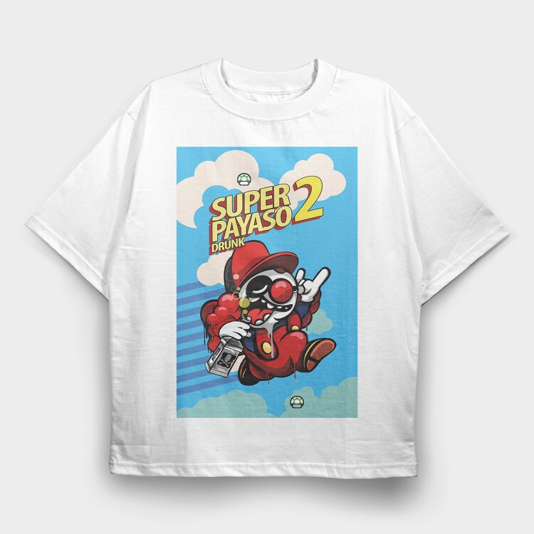 Drunk Clown Cloud, Tricou Oversize Barbati (Unisex)