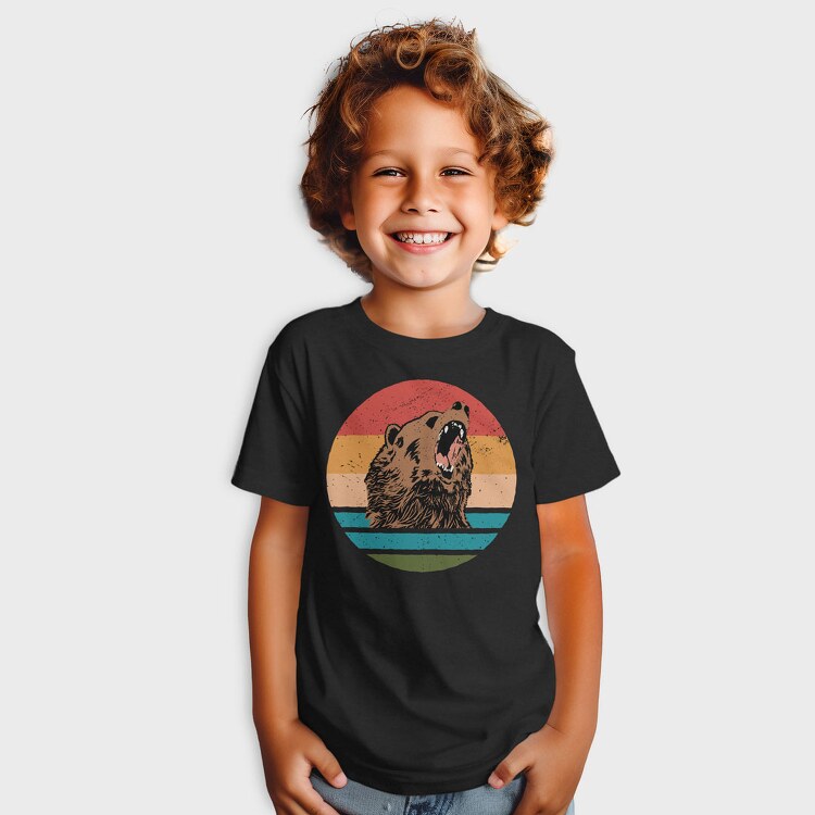 Sunset Retro Bear, Tricou Copii