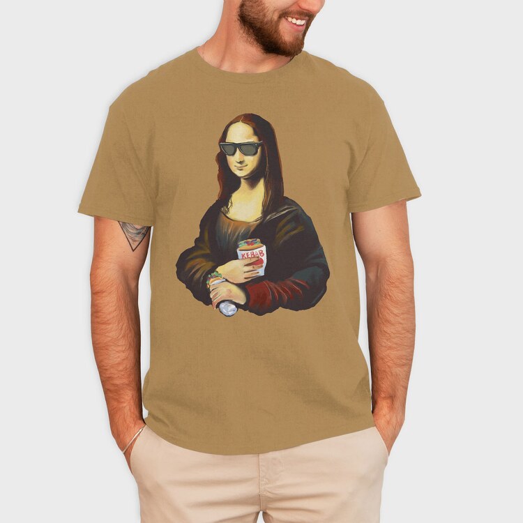 Monalisa Painting Kebab, Tricou Barbati (Unisex)