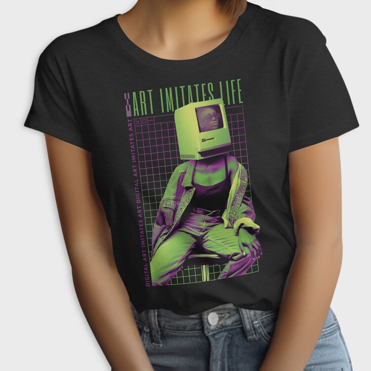 Wireframe Art Life Pc Head, Tricou Femei