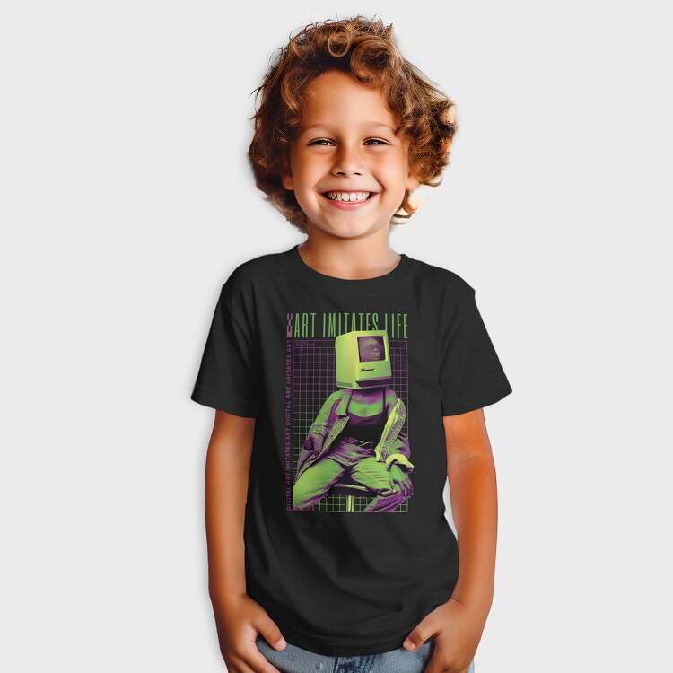 Wireframe Art Life Pc Head, Tricou Copii