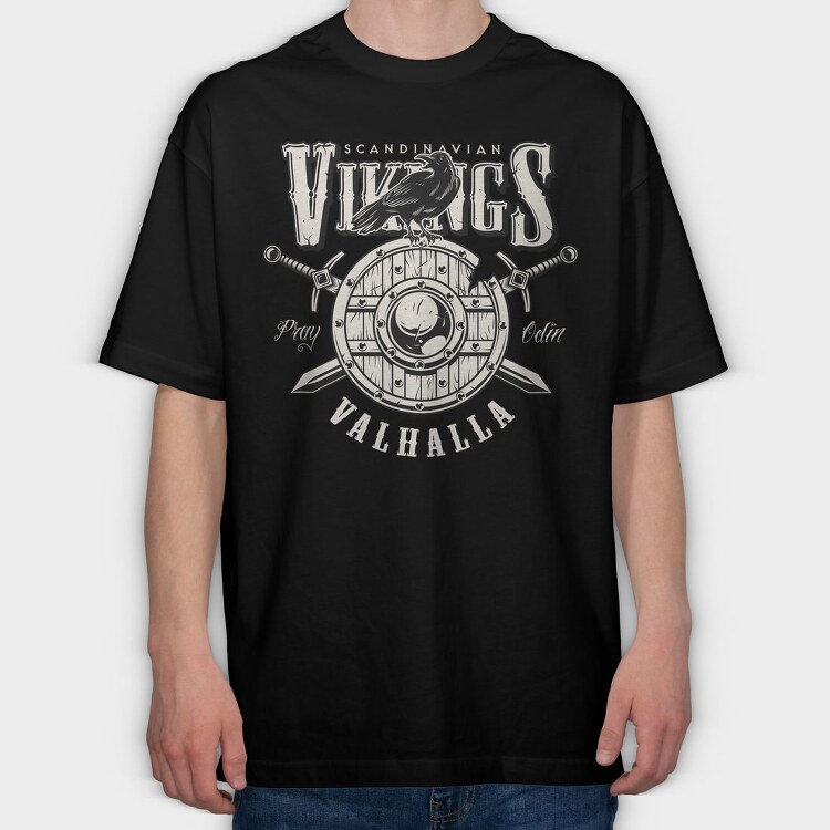 Viking Valhalla, Tricou Oversize Barbati (Unisex)