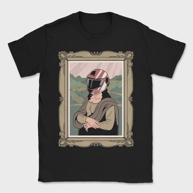 Helmeted Mona Lisa, Tricou Barbati (Unisex)