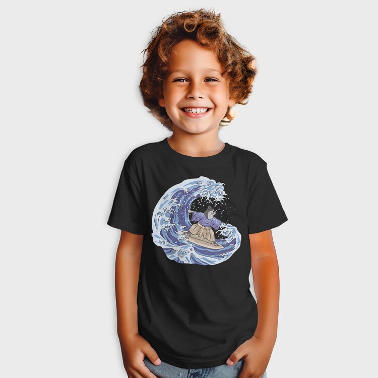 Cat Surfing Japanese Wave, Tricou Copii