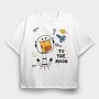 Giraffe Galaxy Explorer, Tricou Oversize Barbati (Unisex)