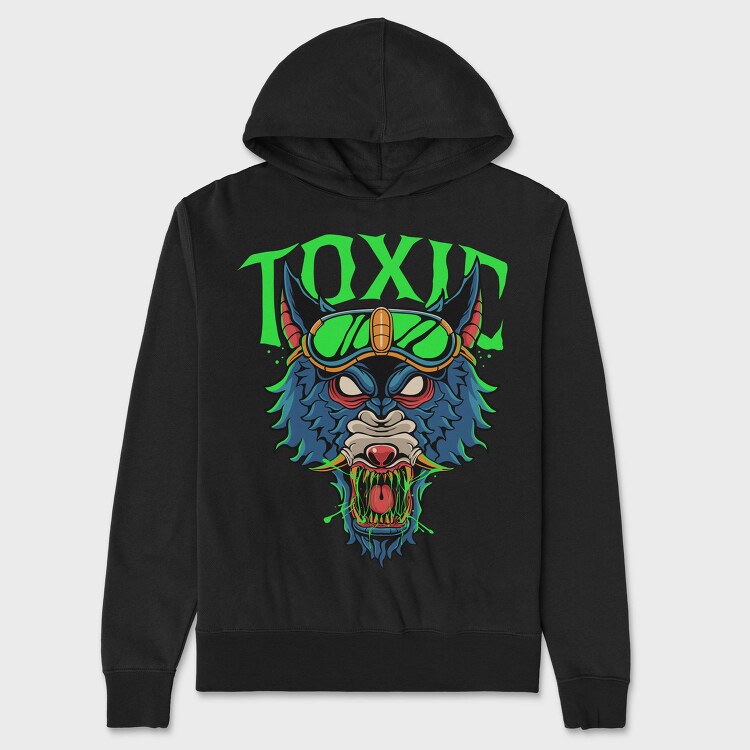 Toxic Wolf Howl, Hanorac Oversize Barbati (Unisex)