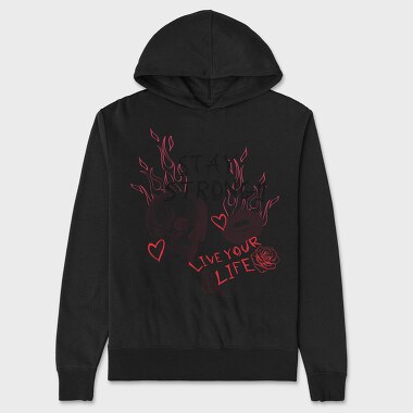 Live Your Life Skull, Hanorac Oversize Barbati (Unisex)