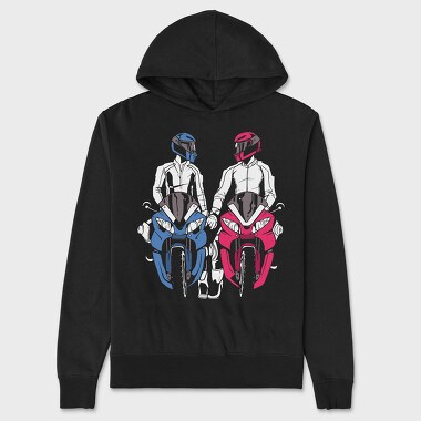 Motorcycle Duo, Hanorac Oversize Barbati (Unisex)