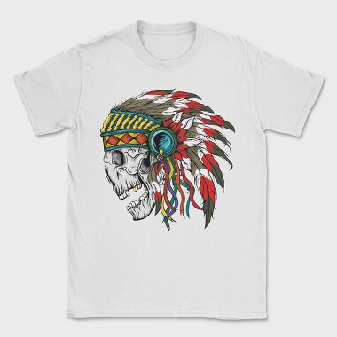 Skull Chief Feathers, Tricou Barbati (Unisex)