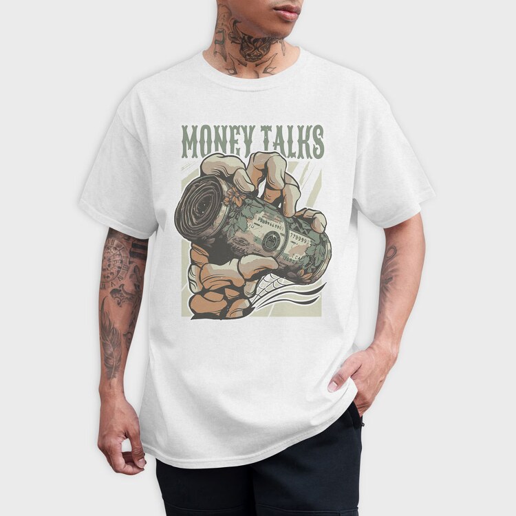 Money Talks Skull, Tricou Barbati (Unisex)