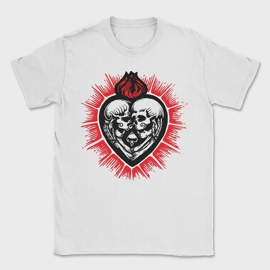 Skull Heart Fire, Tricou Barbati (Unisex)