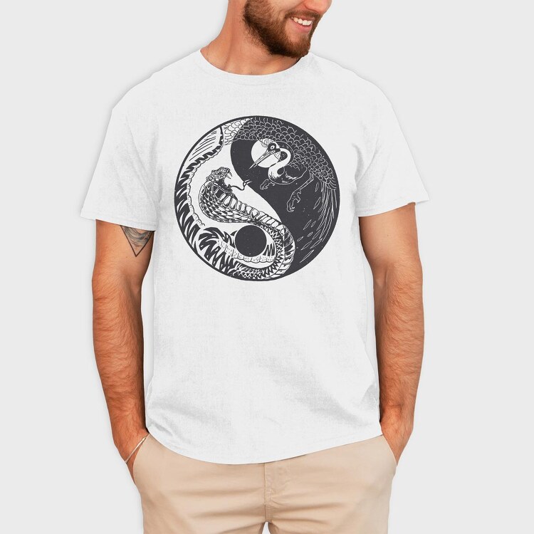 YingYang Crane Snake, Tricou Barbati (Unisex)