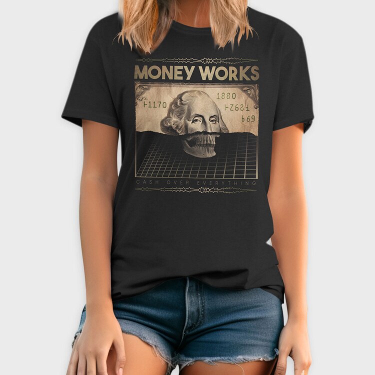 Money Works Bill Skull, Tricou Barbati (Unisex)