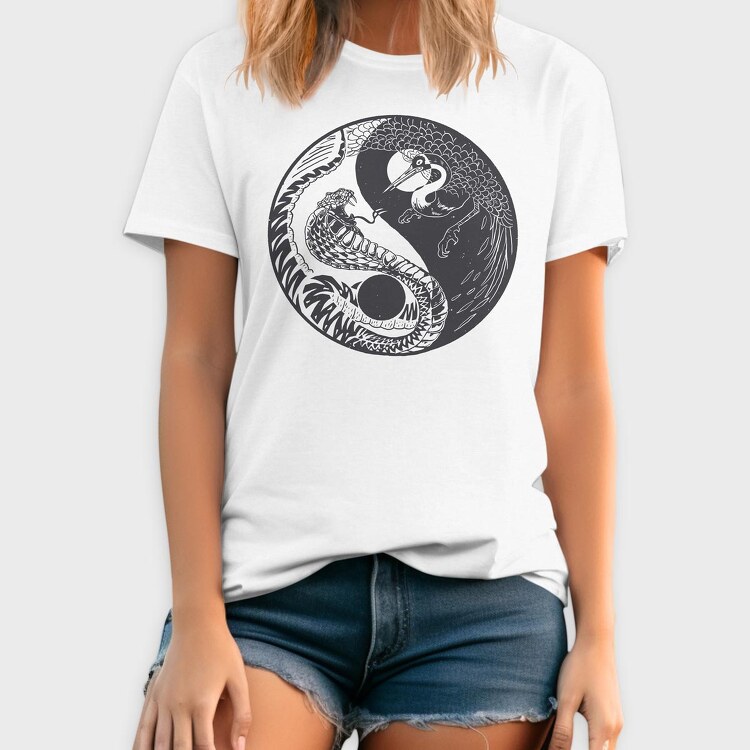 YingYang Crane Snake, Tricou Barbati (Unisex)