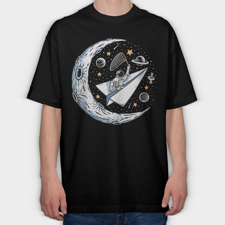 Moon Rocket Dreams, Tricou Oversize Barbati (Unisex)