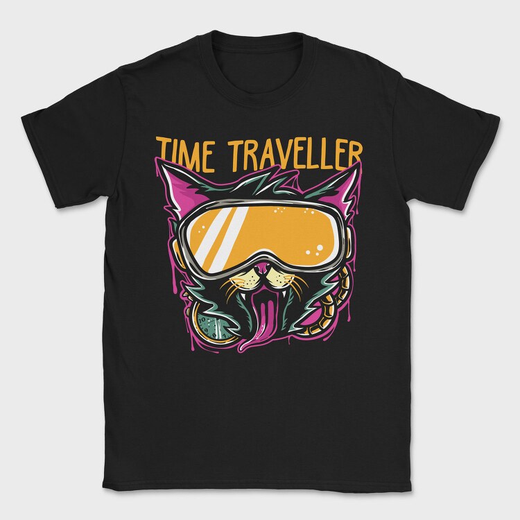 Time Traveler Cat, Tricou Barbati (Unisex)