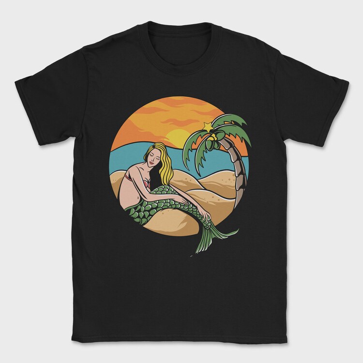 Sunset Mermaid Paradise, Tricou Barbati (Unisex)