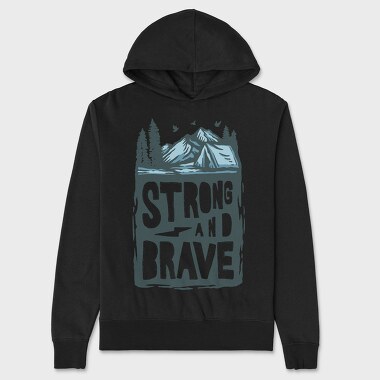 Strong And Brave Camp Vibes, Hanorac Oversize Barbati (Unisex)