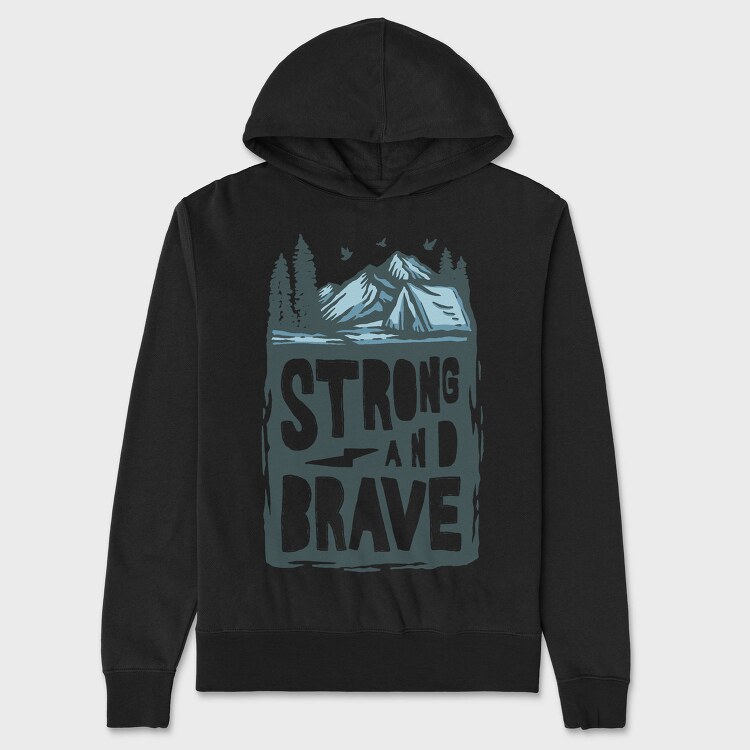Strong And Brave Camp Vibes, Hanorac Oversize Barbati (Unisex)