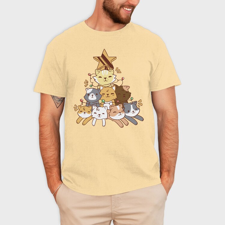 Cat Tree Christmas, Tricou Barbati (Unisex)