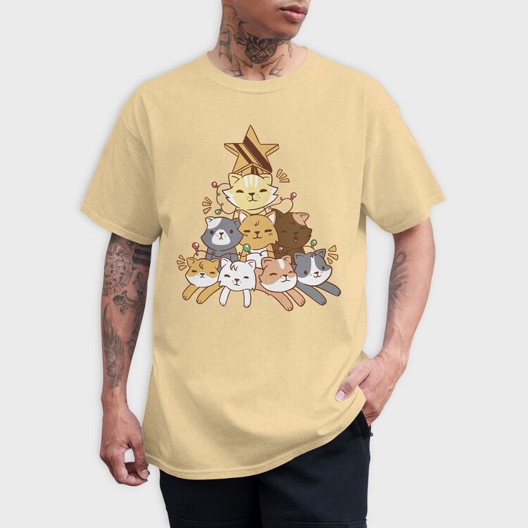 Cat Tree Christmas, Tricou Barbati (Unisex)