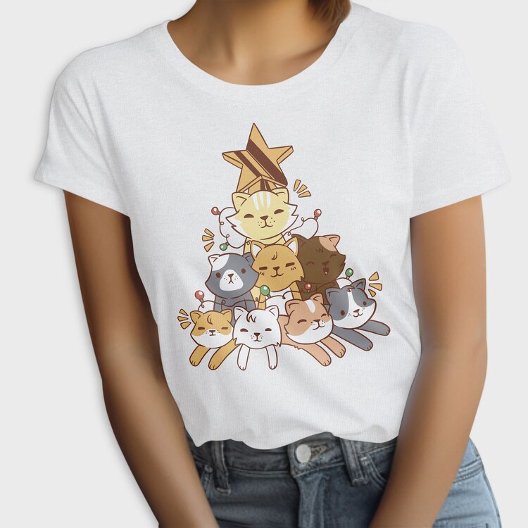 Cat Tree Christmas, Tricou Femei
