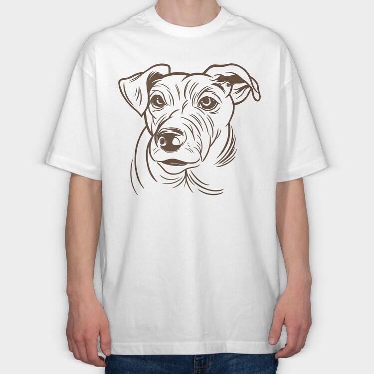 Jack Russell Terrier, Tricou Oversize Barbati (Unisex)