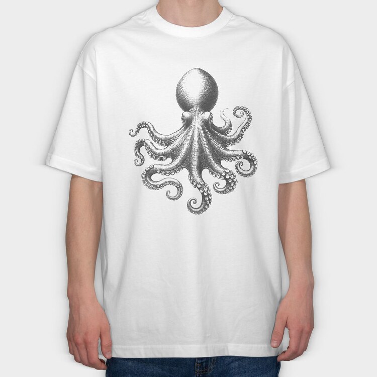 Intricate Octopus, Tricou Oversize Barbati (Unisex)