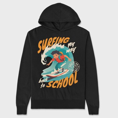 Surfing My Way Back to School, Hanorac Oversize Barbati (Unisex)