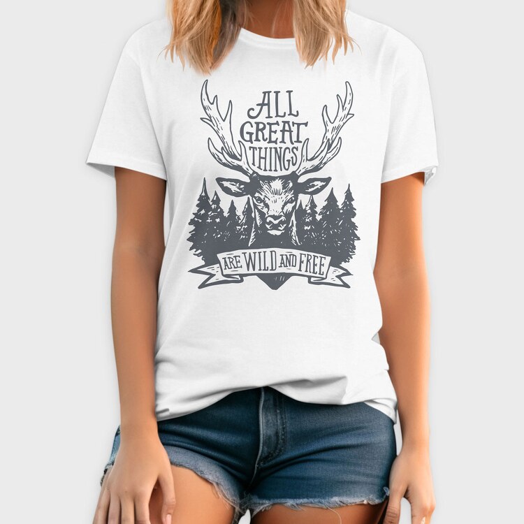All Great Things Are Wild and Free 2, Tricou Barbati (Unisex)