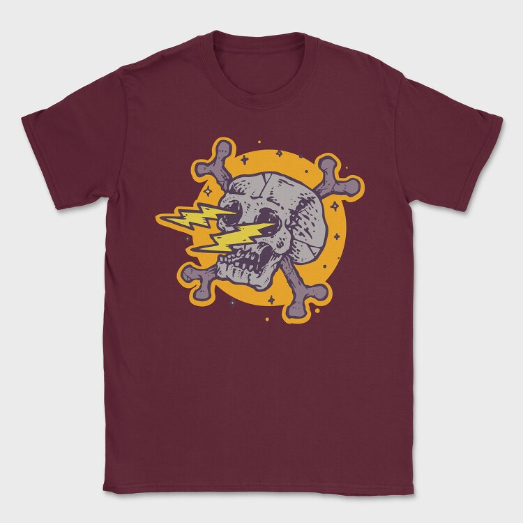Skull Lightning Strike, Tricou Barbati (Unisex)