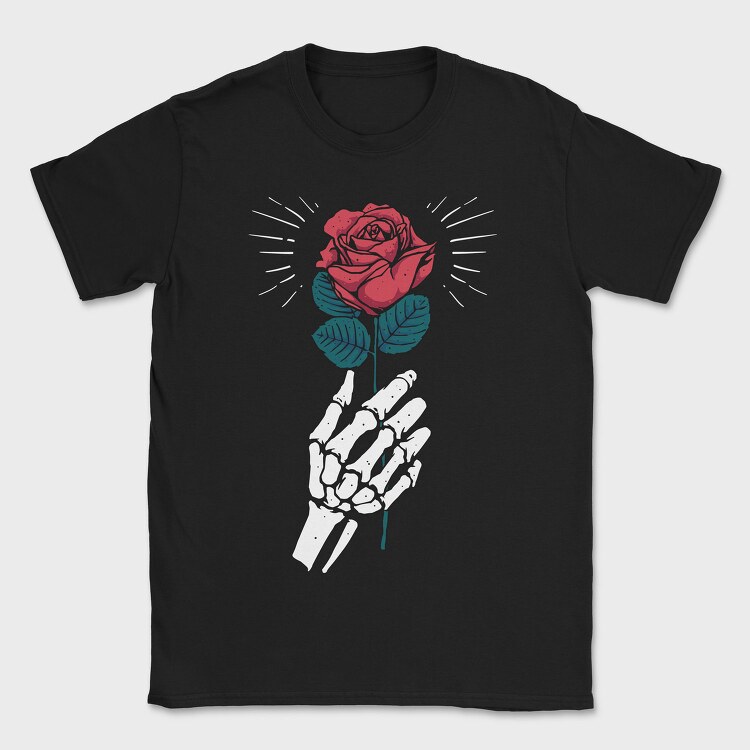 Skeleton Rose, Tricou Barbati (Unisex)