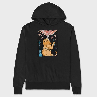 Smoke Lion Vibes, Hanorac Oversize Barbati (Unisex)