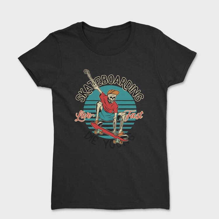 Skateboarding Skeleton, Tricou Femei