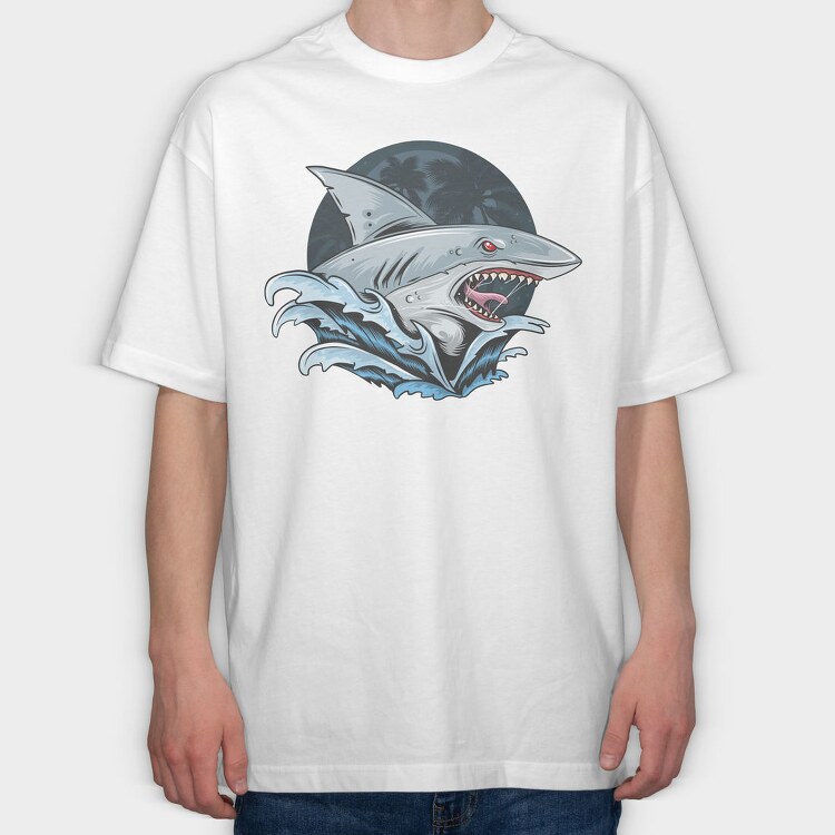 Shark Attack Splash 1, Tricou Oversize Barbati (Unisex)