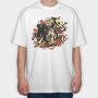 Skeleton Fire Dance, Tricou Oversize Barbati (Unisex)