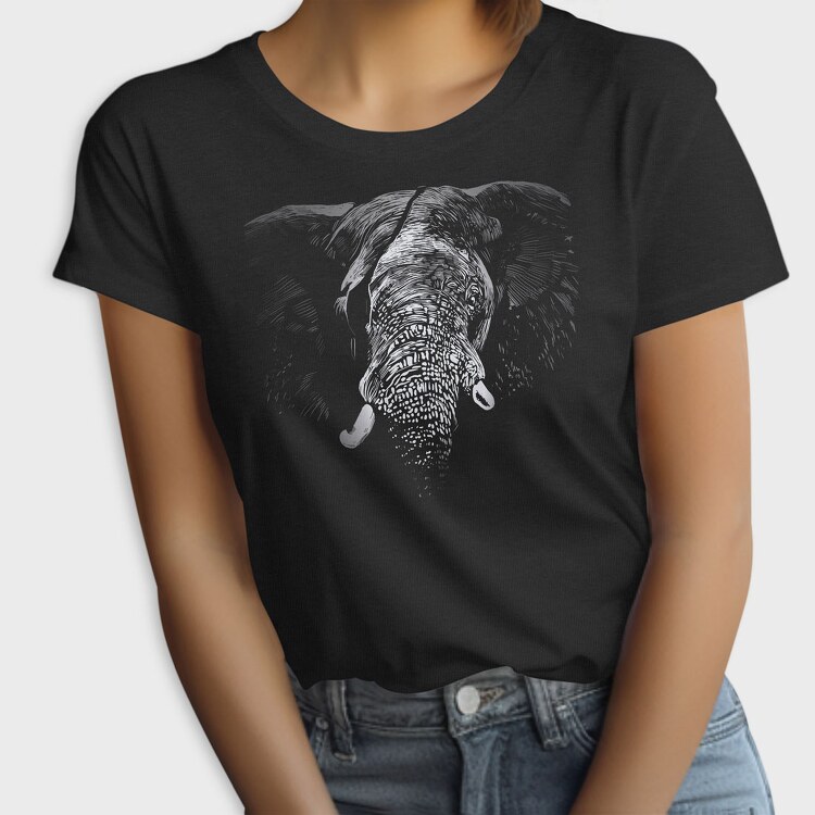 Eyepatch Elephant Portrait, Tricou Femei