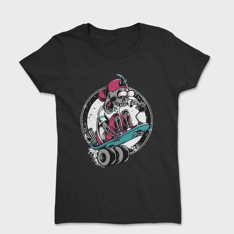 Skateboarding Skull, Tricou Femei