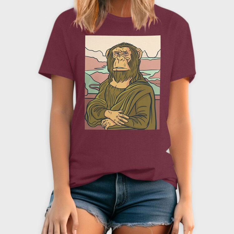 Monkey Mona Lisa, Tricou Barbati (Unisex)