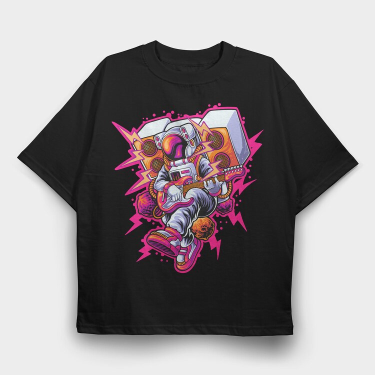Space Rock Guitar, Tricou Oversize Barbati (Unisex)