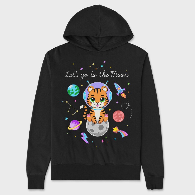 Space Tiger Adventure, Hanorac Oversize Barbati (Unisex)