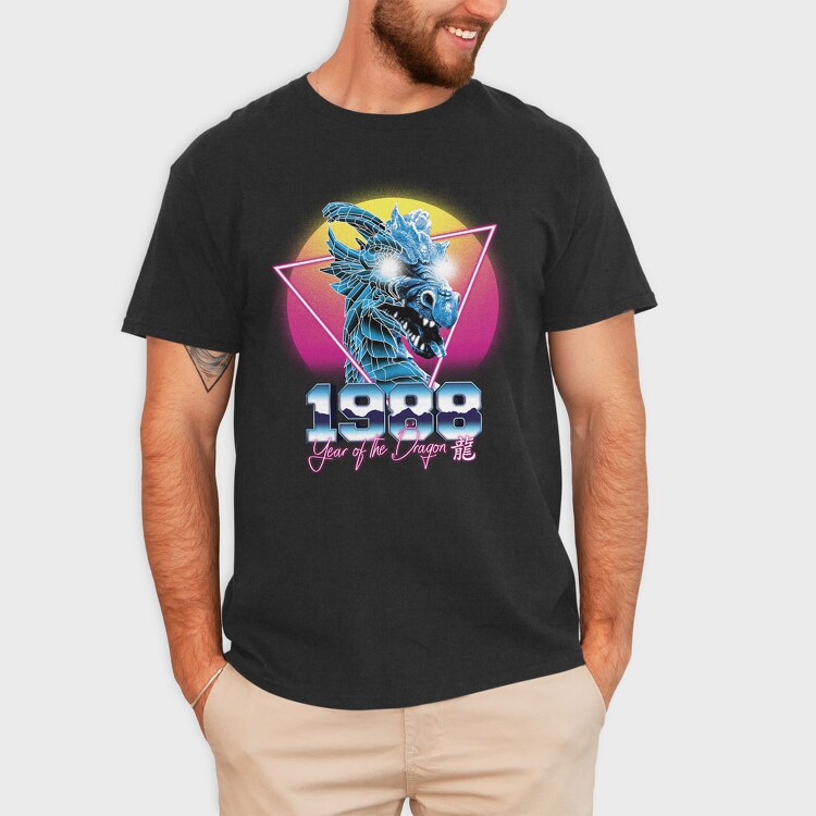 Dragon Retro Wave, Tricou Barbati (Unisex)