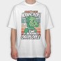 Introvert Cartoon Dinosaur Coffee, Tricou Oversize Barbati (Unisex)