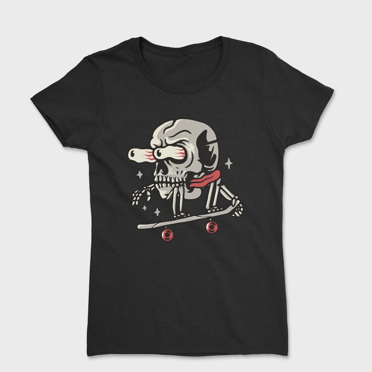 Skateboarding Skull 1, Tricou Femei