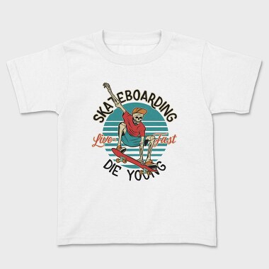Skateboarding Skeleton, Tricou Copii