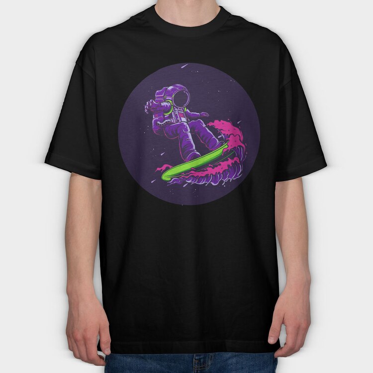 Space Surf Astronaut, Tricou Oversize Barbati (Unisex)