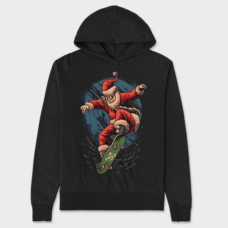Santa Skate Xmas, Hanorac Oversize Barbati (Unisex)